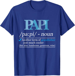 Definition Papi Funny Grandpa Dad Fathers Day Christmas T-Shirt - T-Shirt | Royal