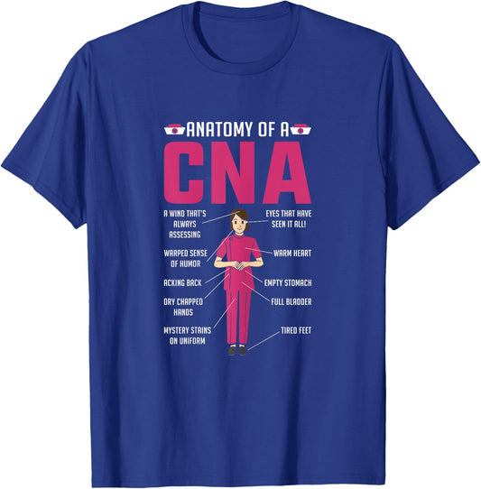 Anatomy of a Cna Nurse Day Nursing T-Shirt - T-Shirt | Royal