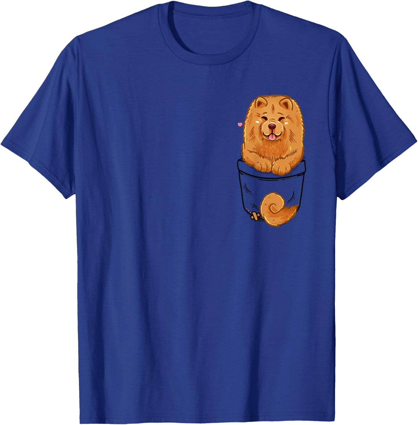 Pocket Cute Chow Chow Puppy Dog T-Shirt - T-Shirt | Royal