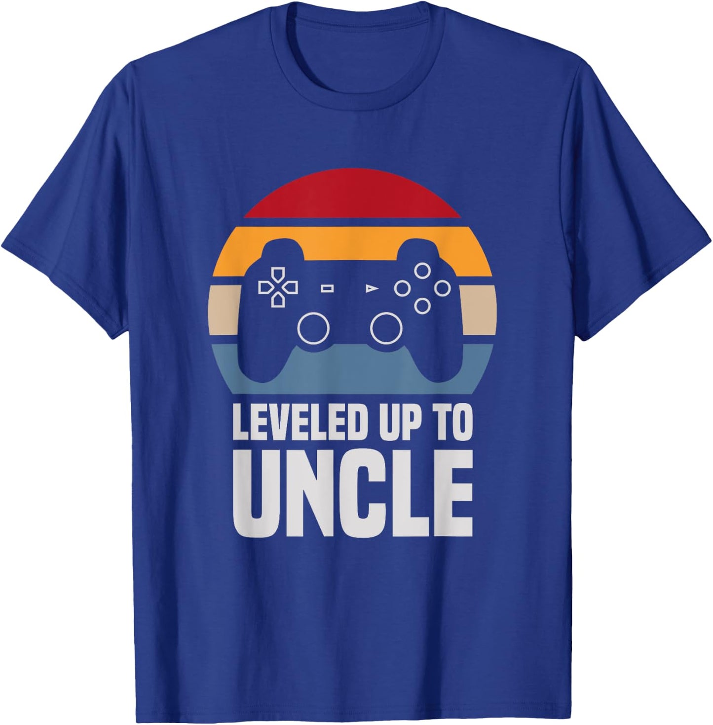 Leveled Up To Uncle Gift Gamer Gaming Pregnancy Announcement T-Shirt - T-Shirt | Royal