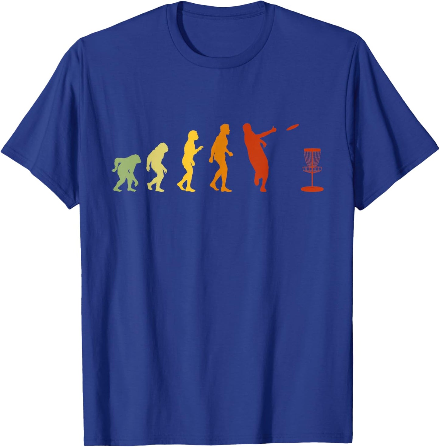 Disc Golf Evolution, Funny Frolf Golf Basket T-Shirt - T-Shirt | Royal