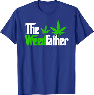 The Weedfather Weed Leaf Cannabis 420 Marjuana Fathers Day T-Shirt - T-Shirt | Royal