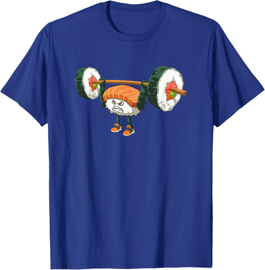 Funny Bodybuilder Sushi Lifting Weights Gift T-Shirt - T-Shirt | Royal