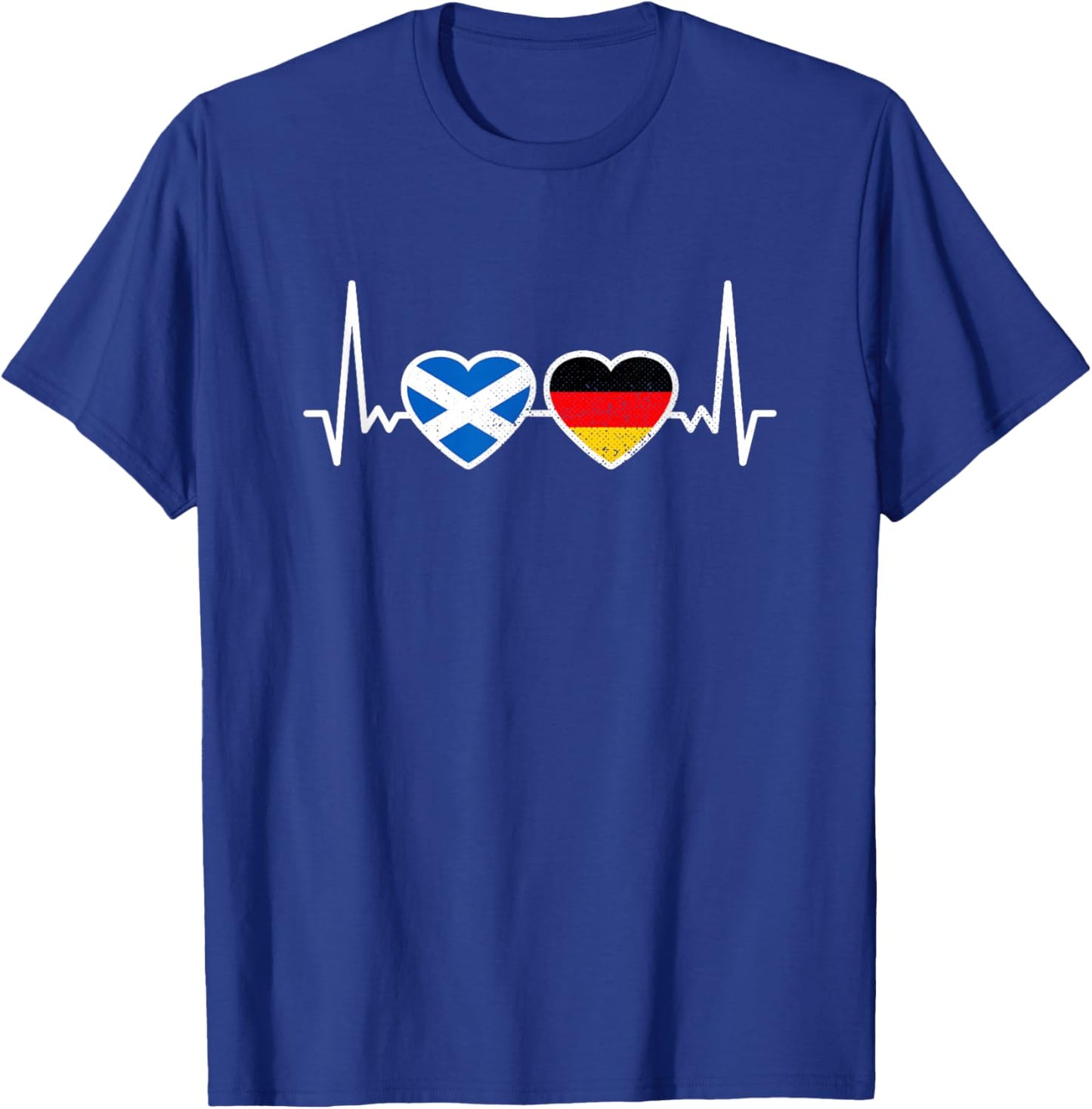 Schottland Deutschland Vintage Herzschlag Flagge Schotte T-Shirt - T-Shirt | Royal