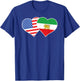 Persian American Flag Heart Love Persia USA T-Shirt - T-Shirt | Royal