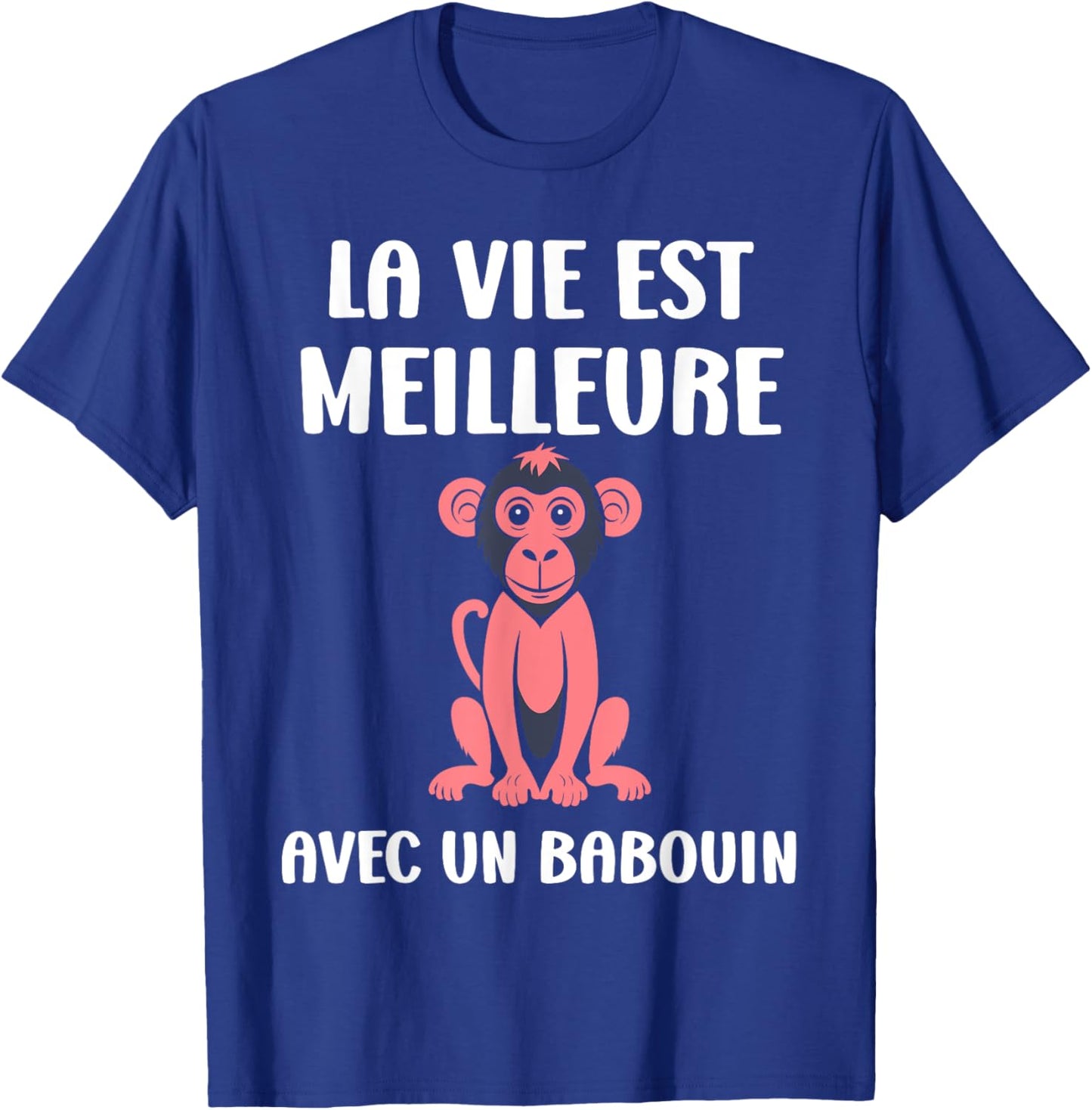Little Baboons Monkey Life is Better with a Baboon , Black, S T-Shirt - T-Shirt | Royal