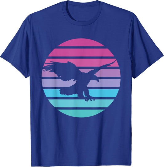 Eagle Retro Sun American Bald eagle USA T-Shirt - T-Shirt | Royal
