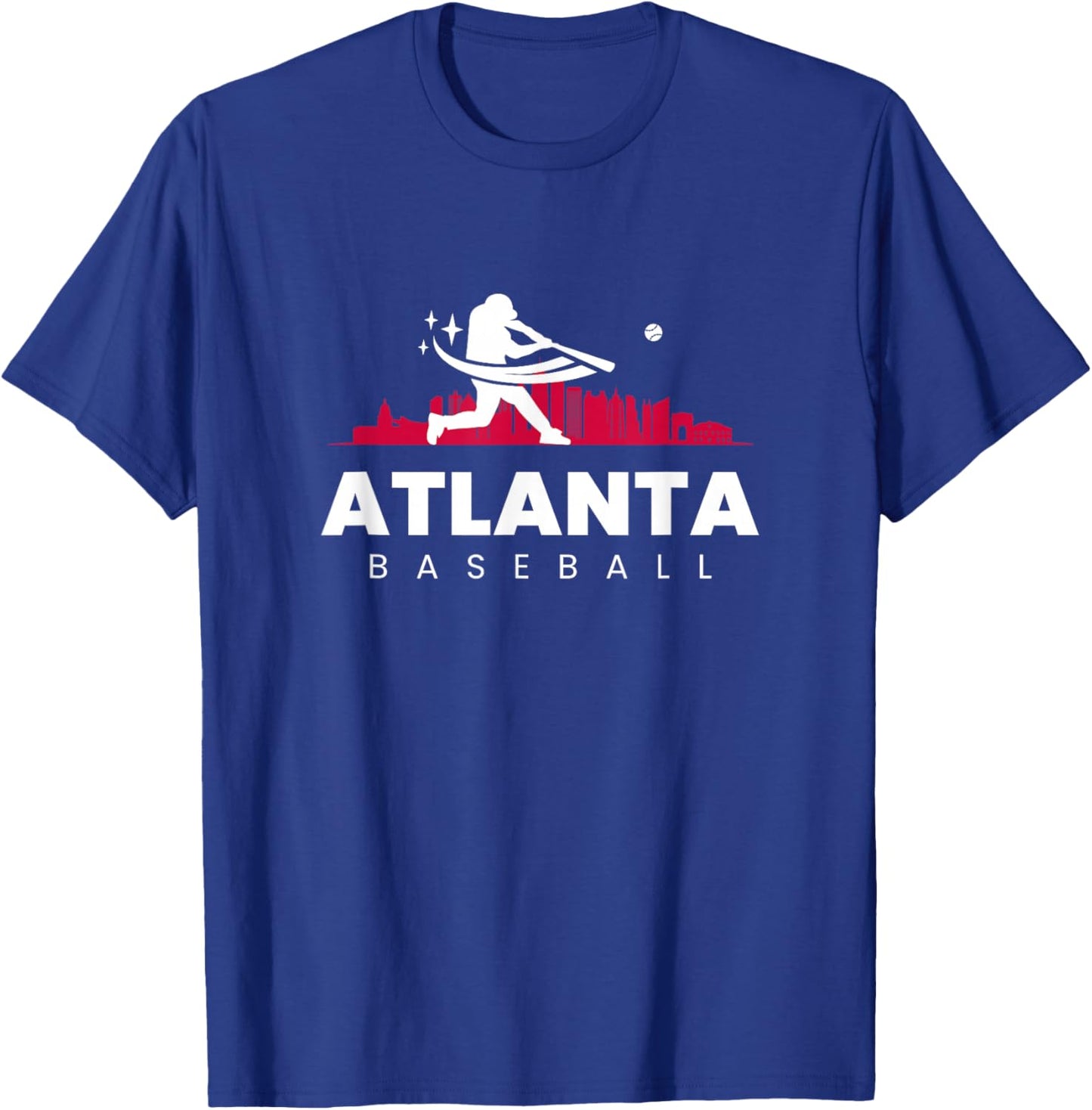 Atlanta Baseball Vintage Minimalist Retro Baseball Lover T-Shirt - T-Shirt | Royal