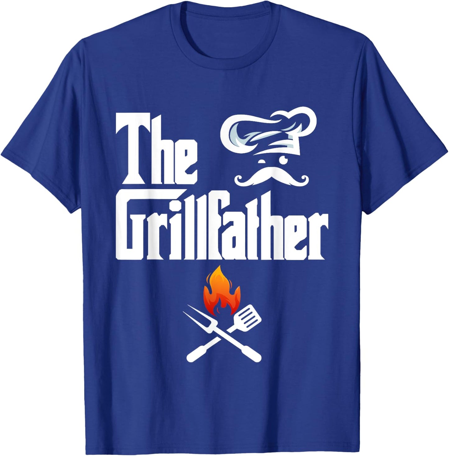 The Grillfather BBQ Grill & Smoker Graphic Barbecue Dad T-Shirt - T-Shirt | Royal