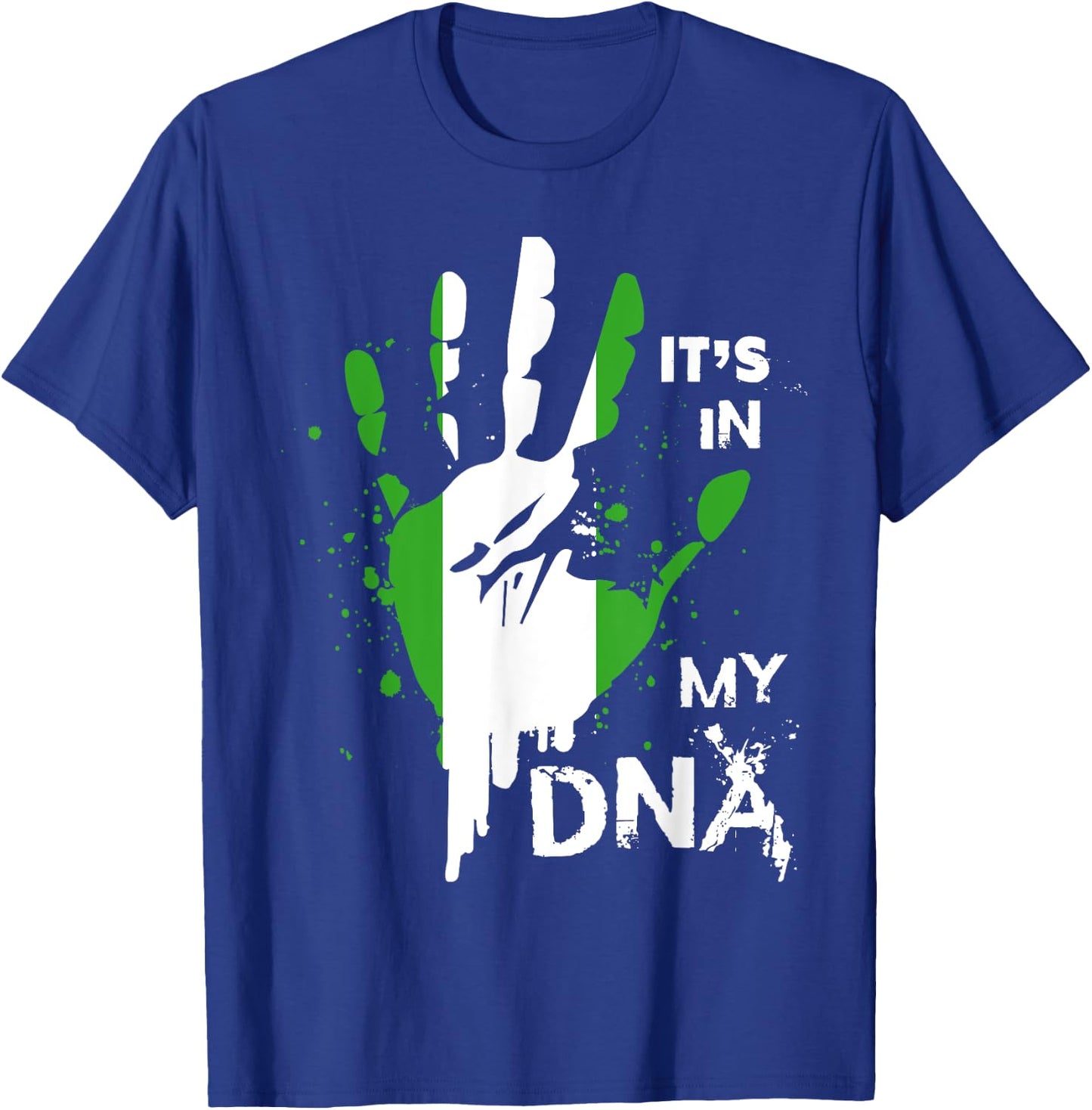 Nigeria IT'S IN MY DNA Shirt Nigerian Flag Proud Fingerprint T-Shirt - T-Shirt | Royal