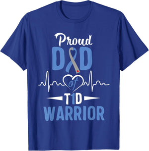 T1D Proud Dad Diabetes Awareness Type 1 Insulin Pancreas T-Shirt - T-Shirt | Royal