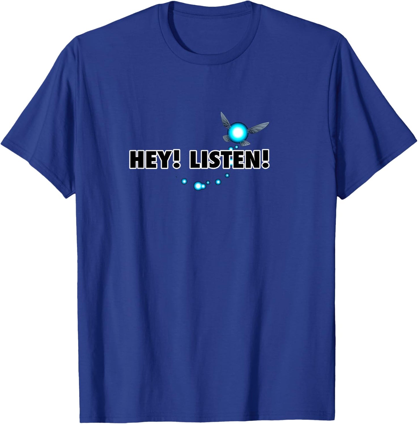 The Legend of Zelda Navi Hey Listen Blue Trail Center Logo T-Shirt - T-Shirt | Royal