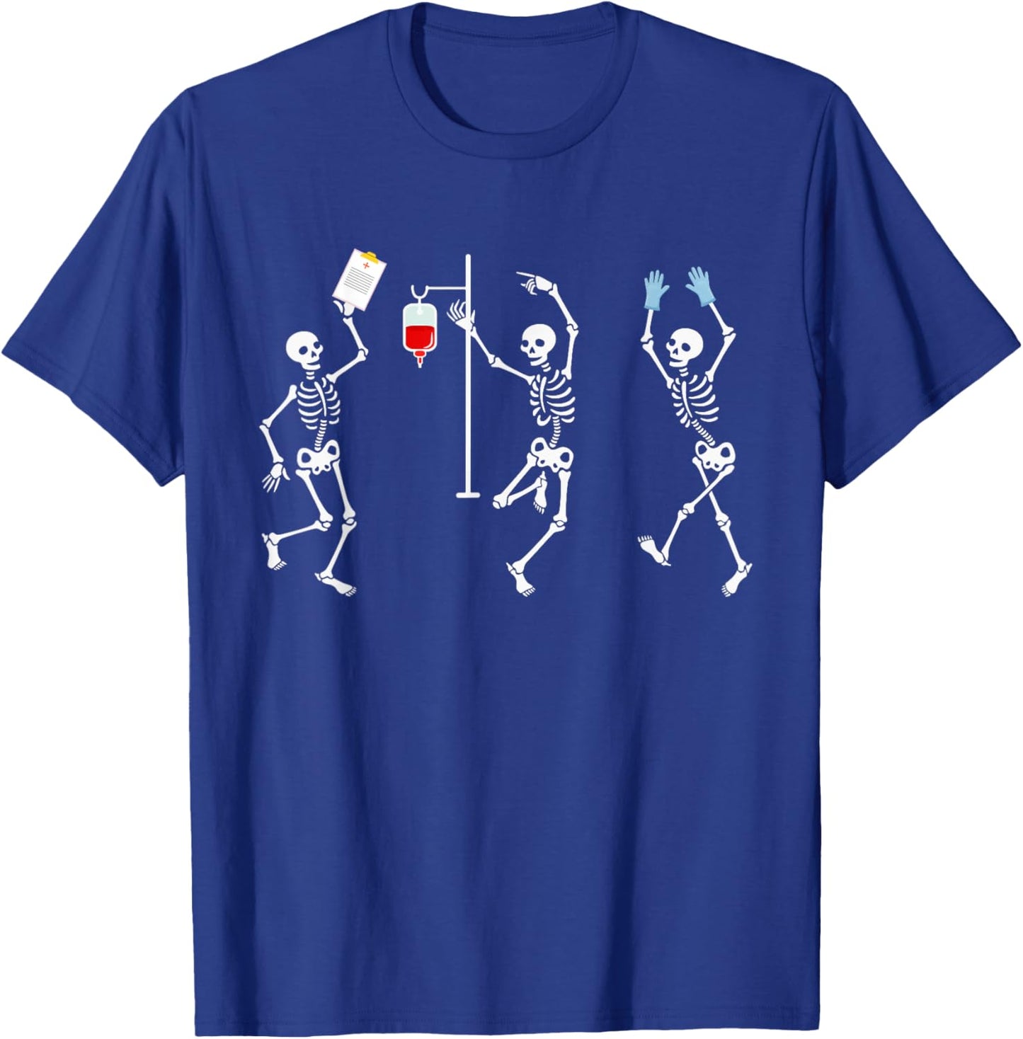 Funny Nurse Skeleton, Halloween healthcare Crew, Skeleton T-Shirt - T-Shirt | Royal