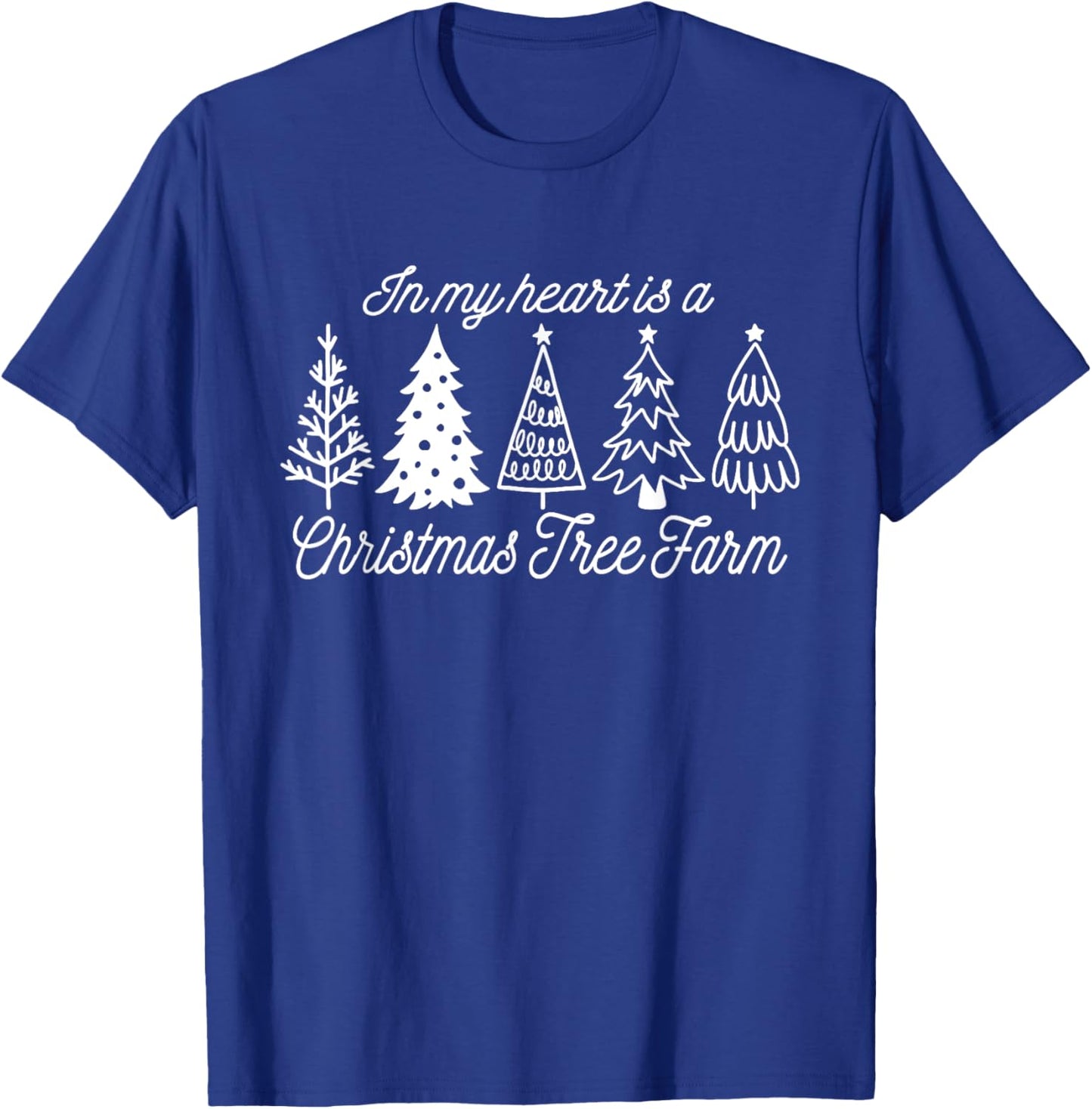 In My Heart is a Christmas Tree Farm, Vintage Christmas Tree T-Shirt - T-Shirt | Royal