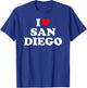 I Love San Diego - Heart T-Shirt - T-Shirt | Royal