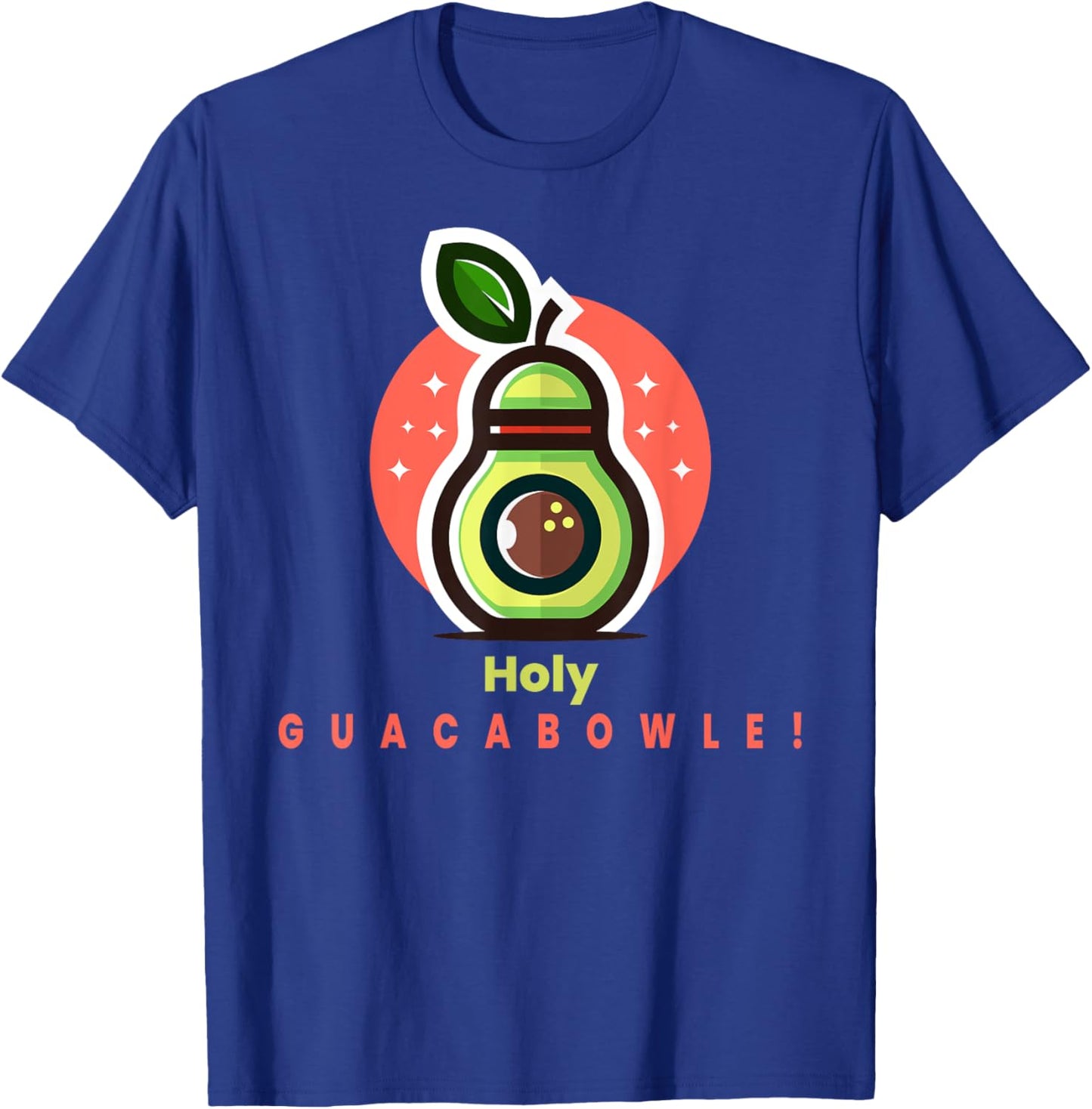 Funny Bowler Holy Guacabowle Avocado T-Shirt - T-Shirt | Royal