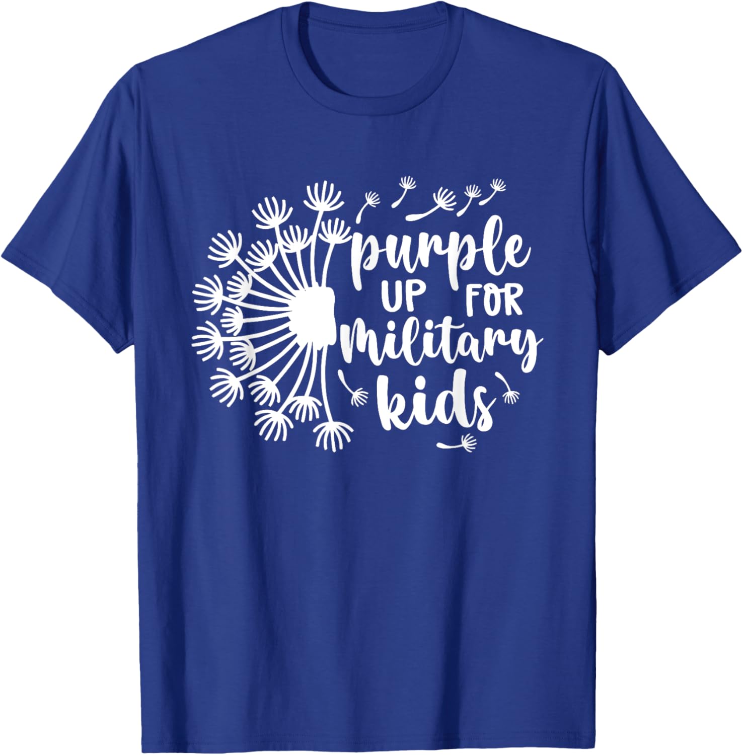 Purple Up for Military Kids Dandelion Military Child Month T-Shirt - T-Shirt | Royal