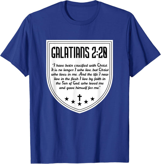 Galatians 2:20 Saint Paul Bible Verse Jesus Christ Christian T-Shirt - T-Shirt | Royal