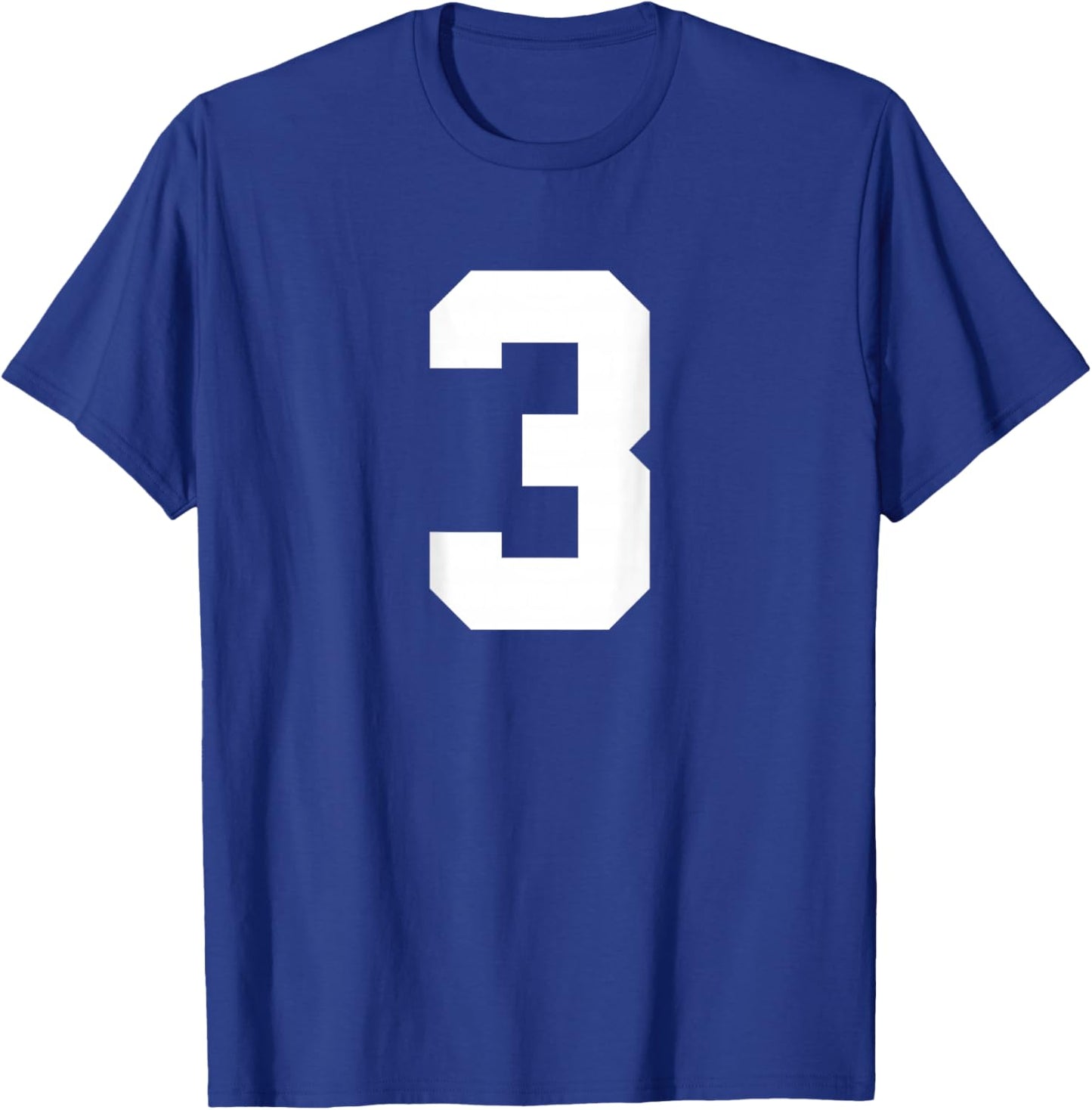 Number 3 (on Back) Sports Team Jersey T-Shirt - T-Shirt | Royal