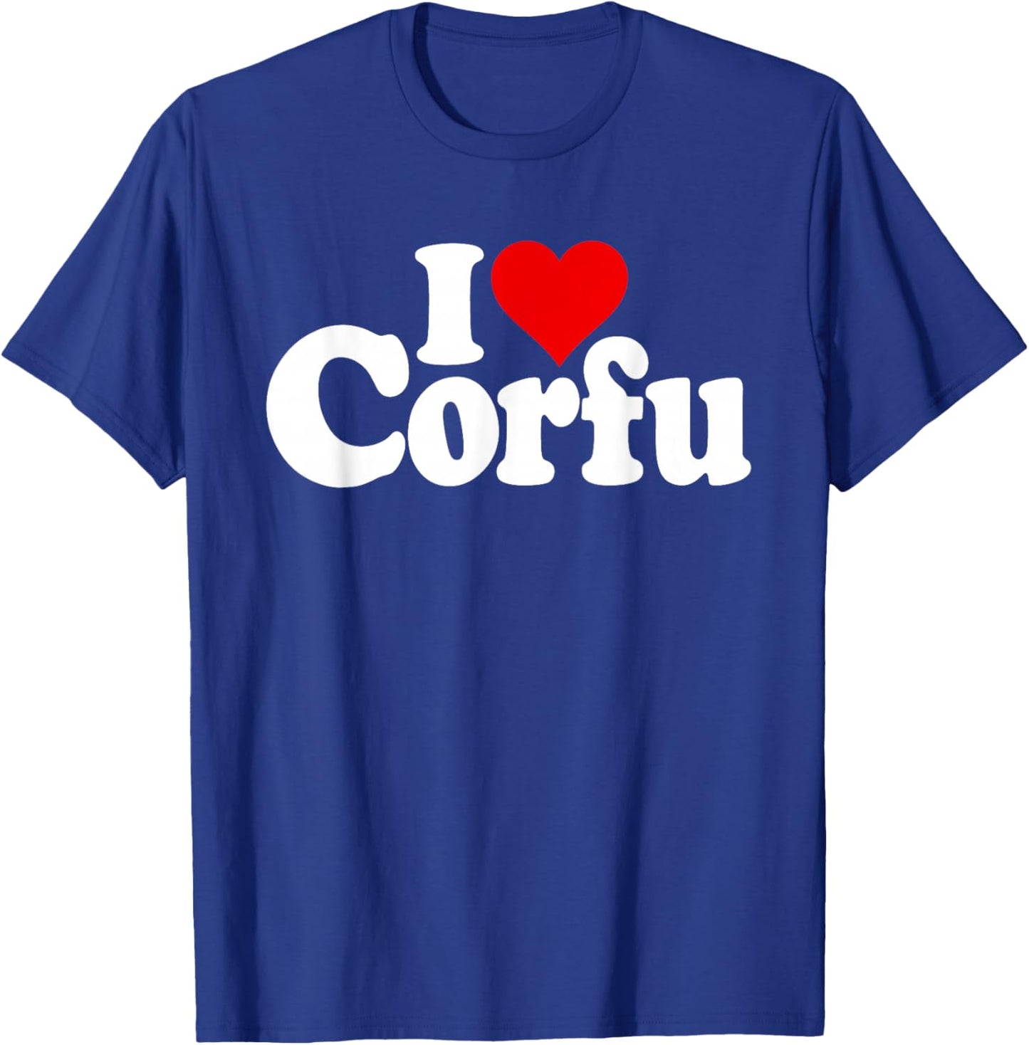 I Love Heart Corfu Greece Greek Islands Ionian Sea T-Shirt - T-Shirt | Royal