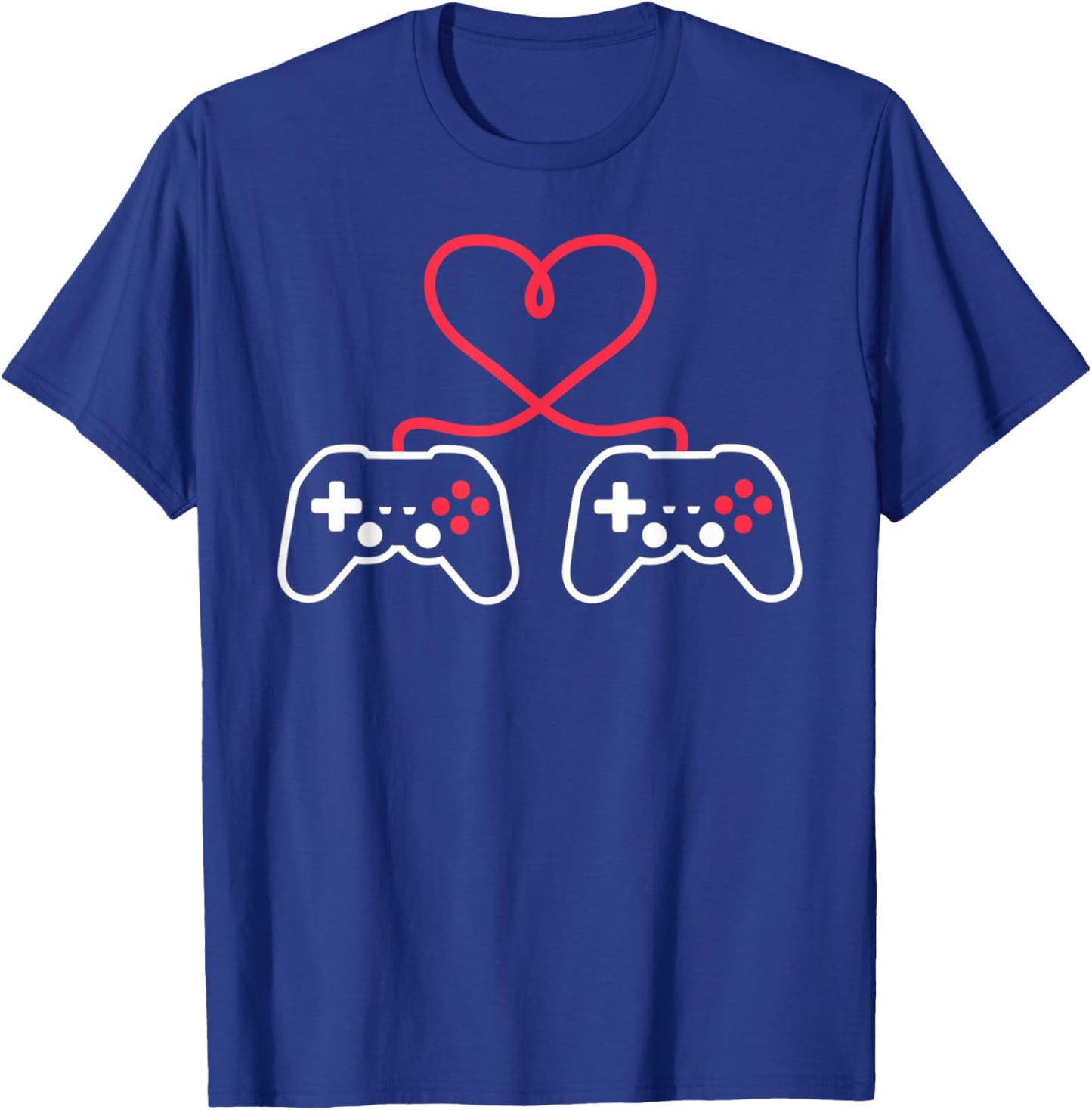 Gaming Video Gamer Valentine's Day Controller Heart T-Shirt - T-Shirt | Royal