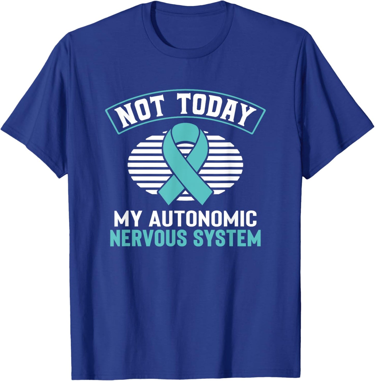 Dysautonomia Awareness Autonomic Turquoise Ribbon Pots T-Shirt - T-Shirt | Royal