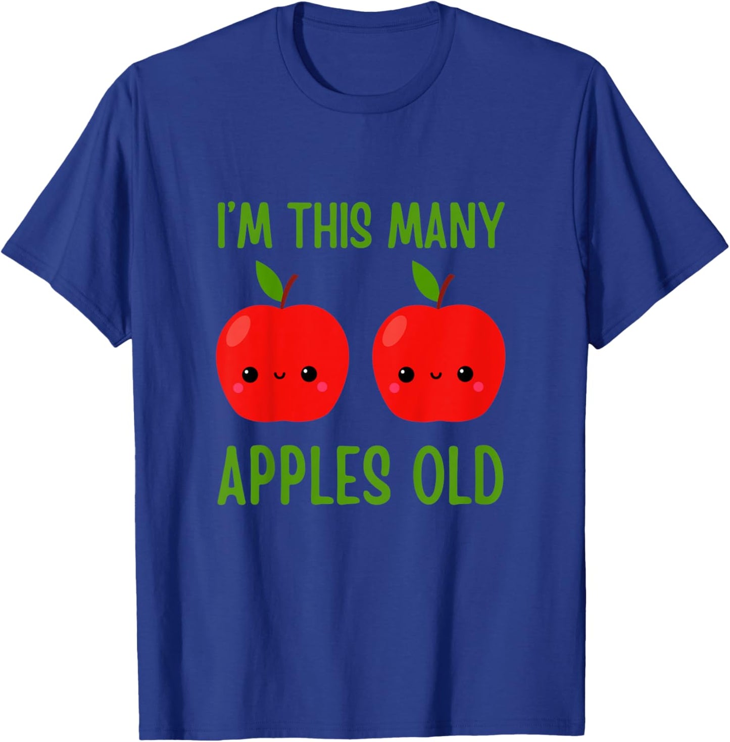 Kids I'm This Many Apples Old - Fruit Lover 2nd Birthday 2 Years T-Shirt - T-Shirt | Royal