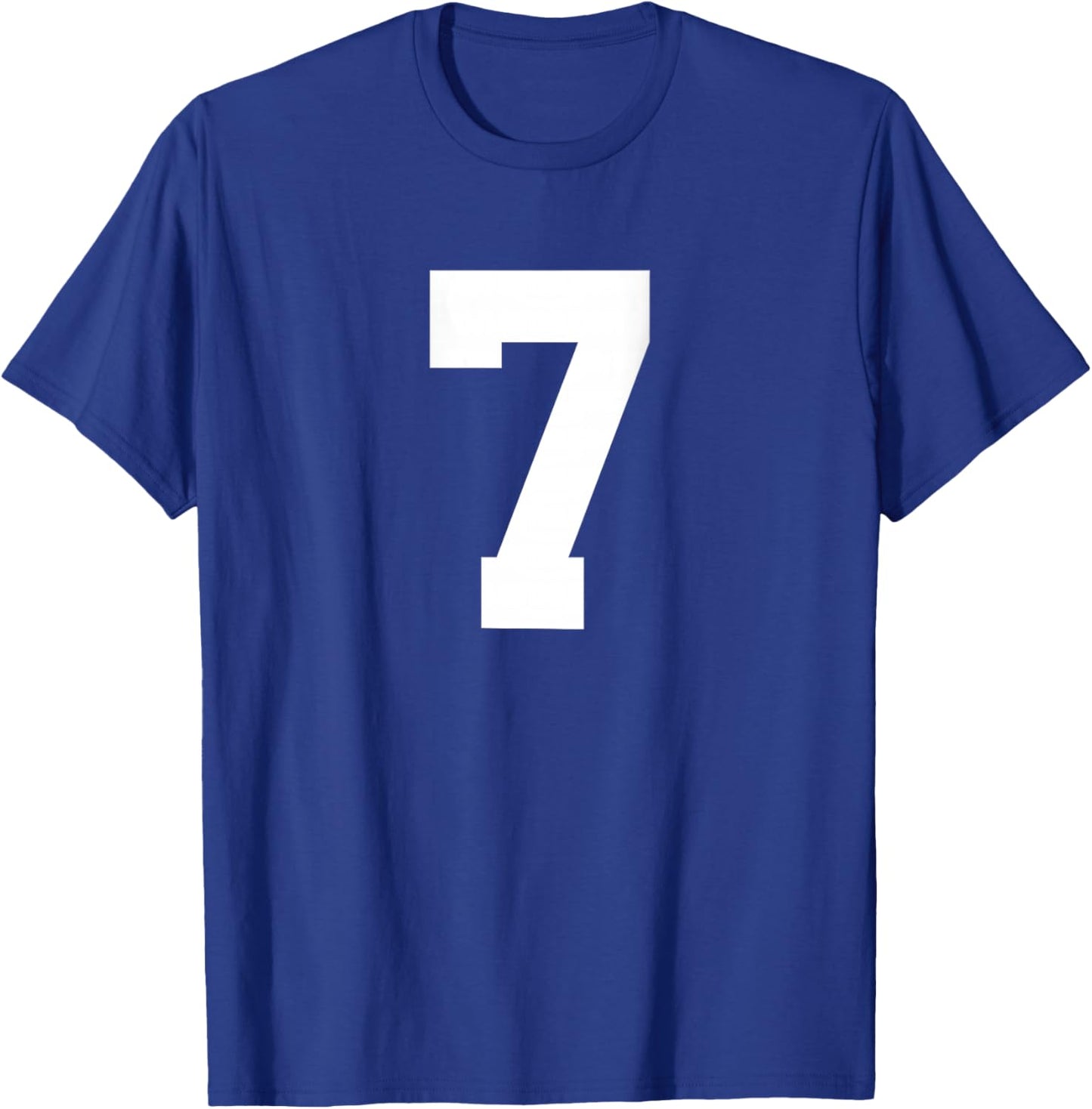 Number 7 (on Back) Sports Team Jersey Number T-Shirt - T-Shirt | Royal