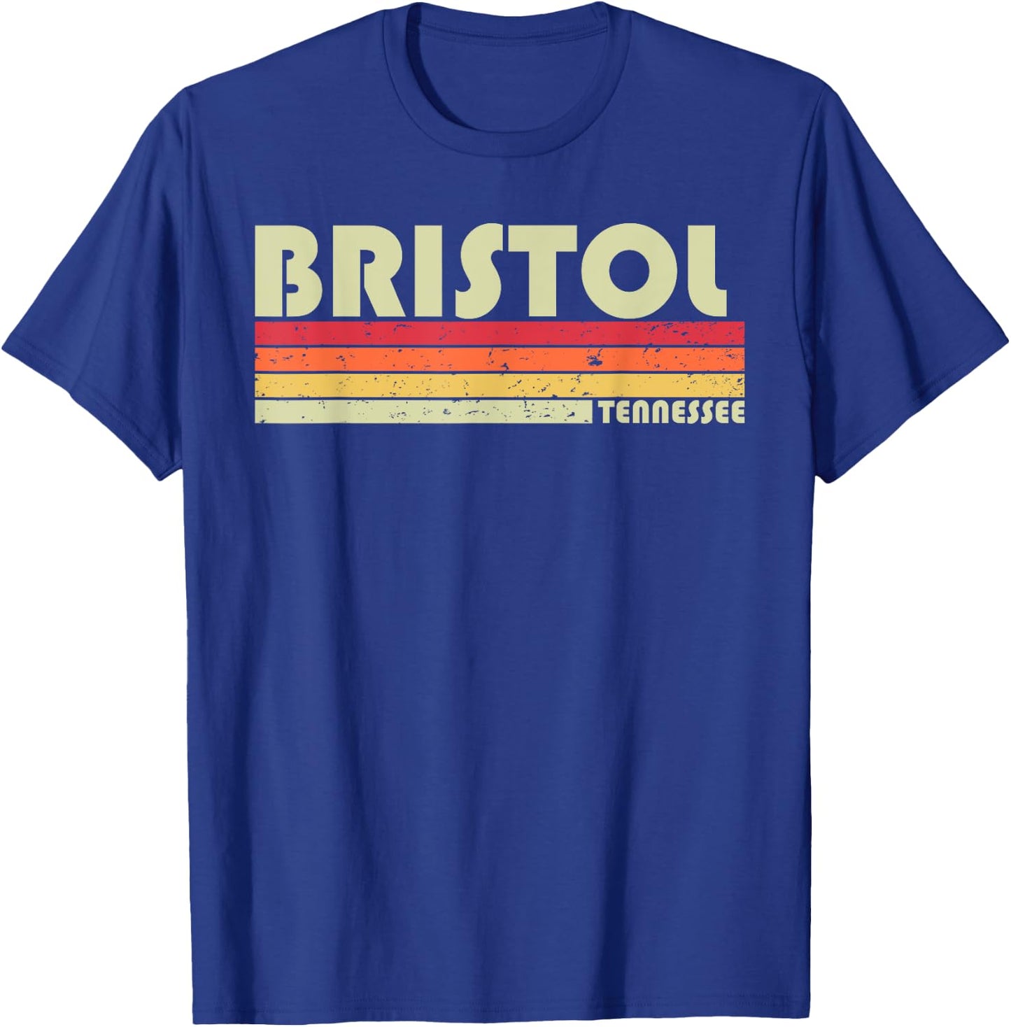 Bristol TN Tennessee Funny City Home Roots Gift Retro 80s T-Shirt - T-Shirt | Royal