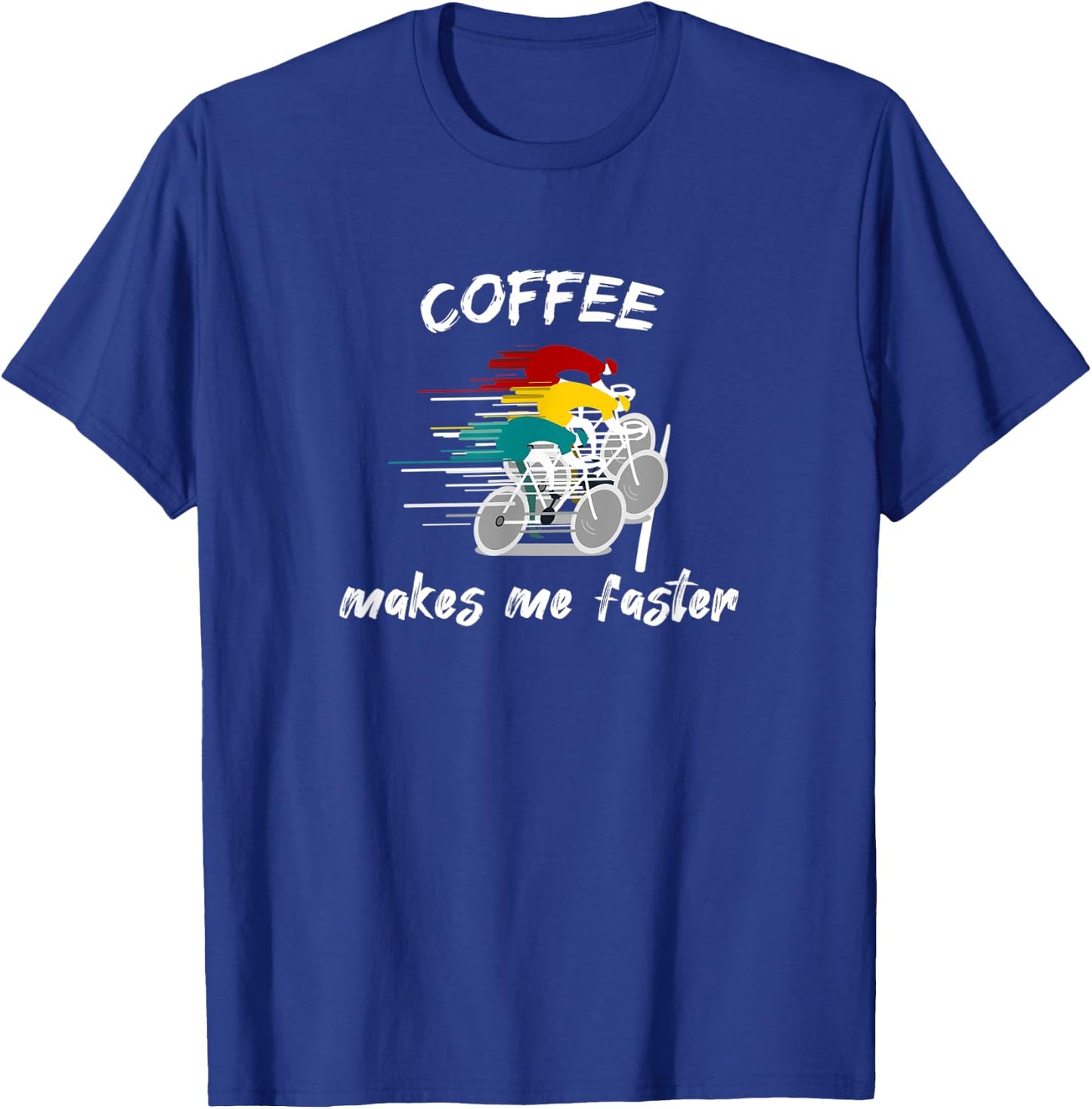 Coffee and Bike, Racing Road Bike, MTB, Triathlon, Latte Art T-Shirt - T-Shirt | Royal