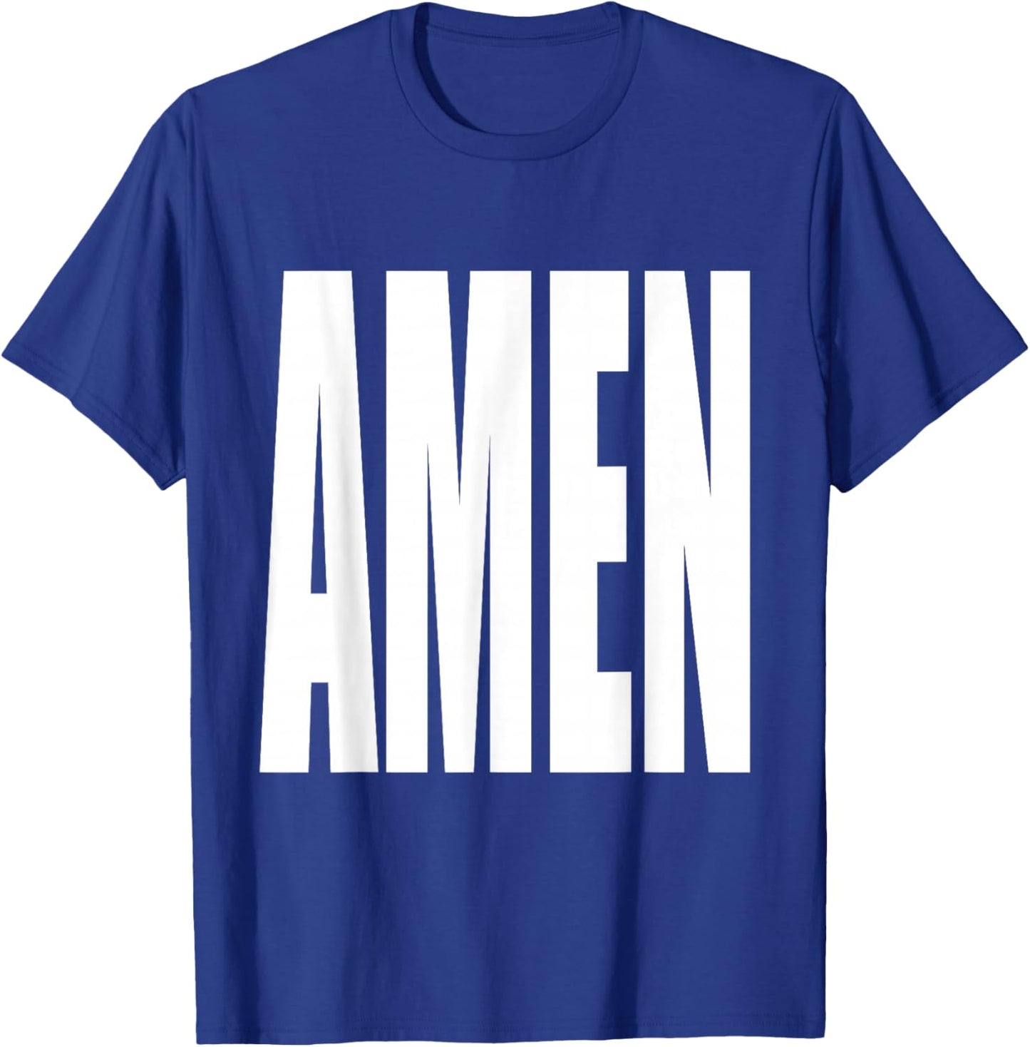 "Amen" Exclamation Saying Large Bold Letters Simple Amen T-Shirt - T-Shirt | Royal