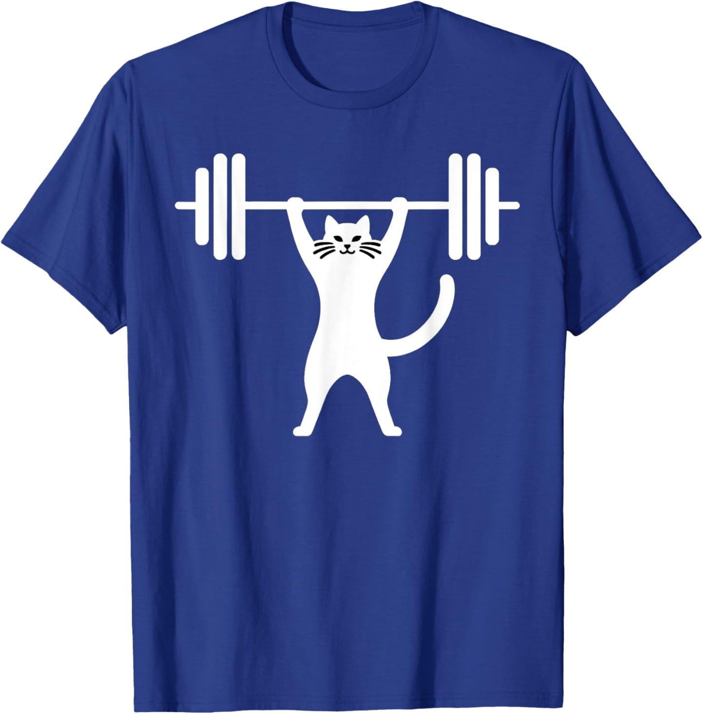 Cat Powerlifting Weightlifting Gym Workout Men Women Kids T-Shirt - T-Shirt | Royal