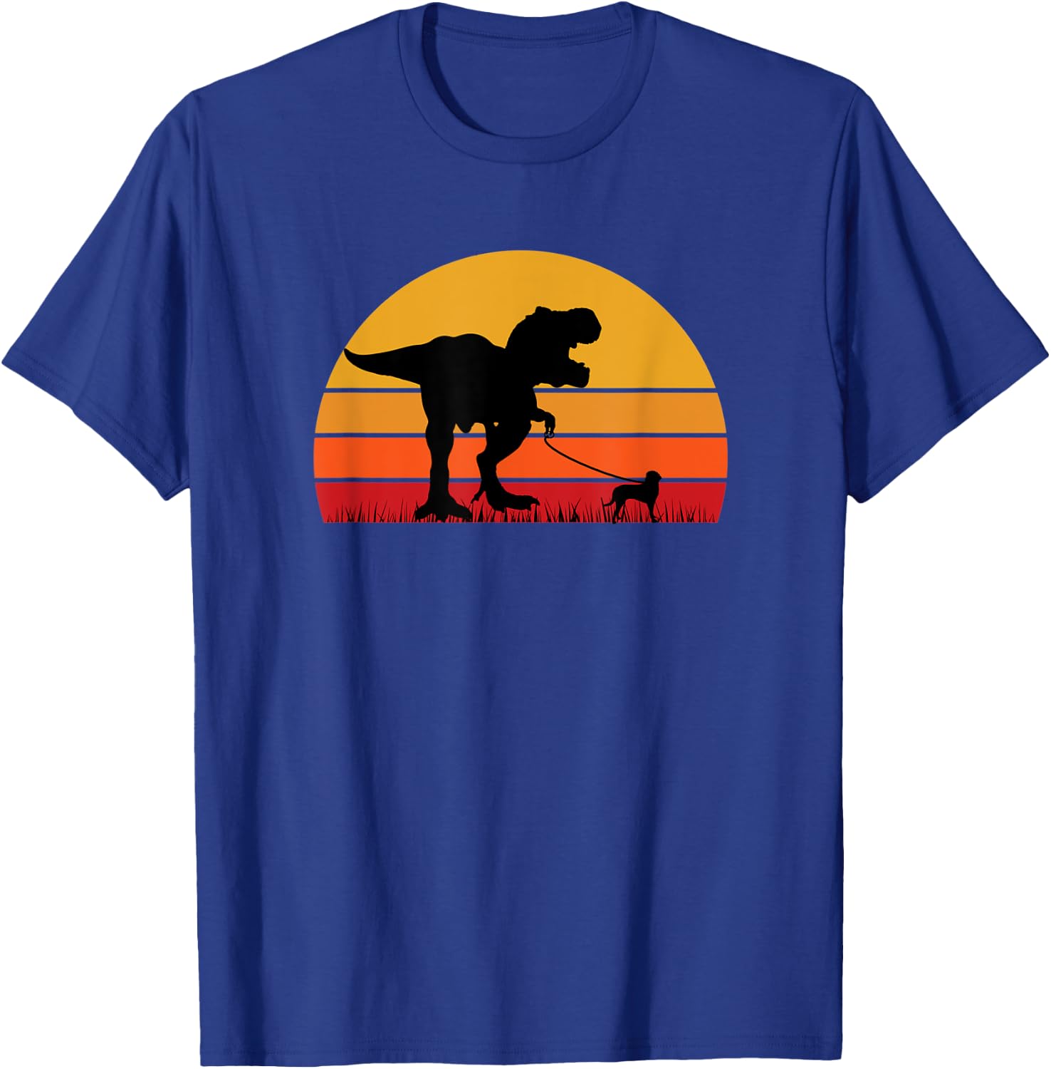 T-Rex Walking Beagle Trex Tyrannosaurus Funny Cute Orange T-Shirt - T-Shirt | Royal