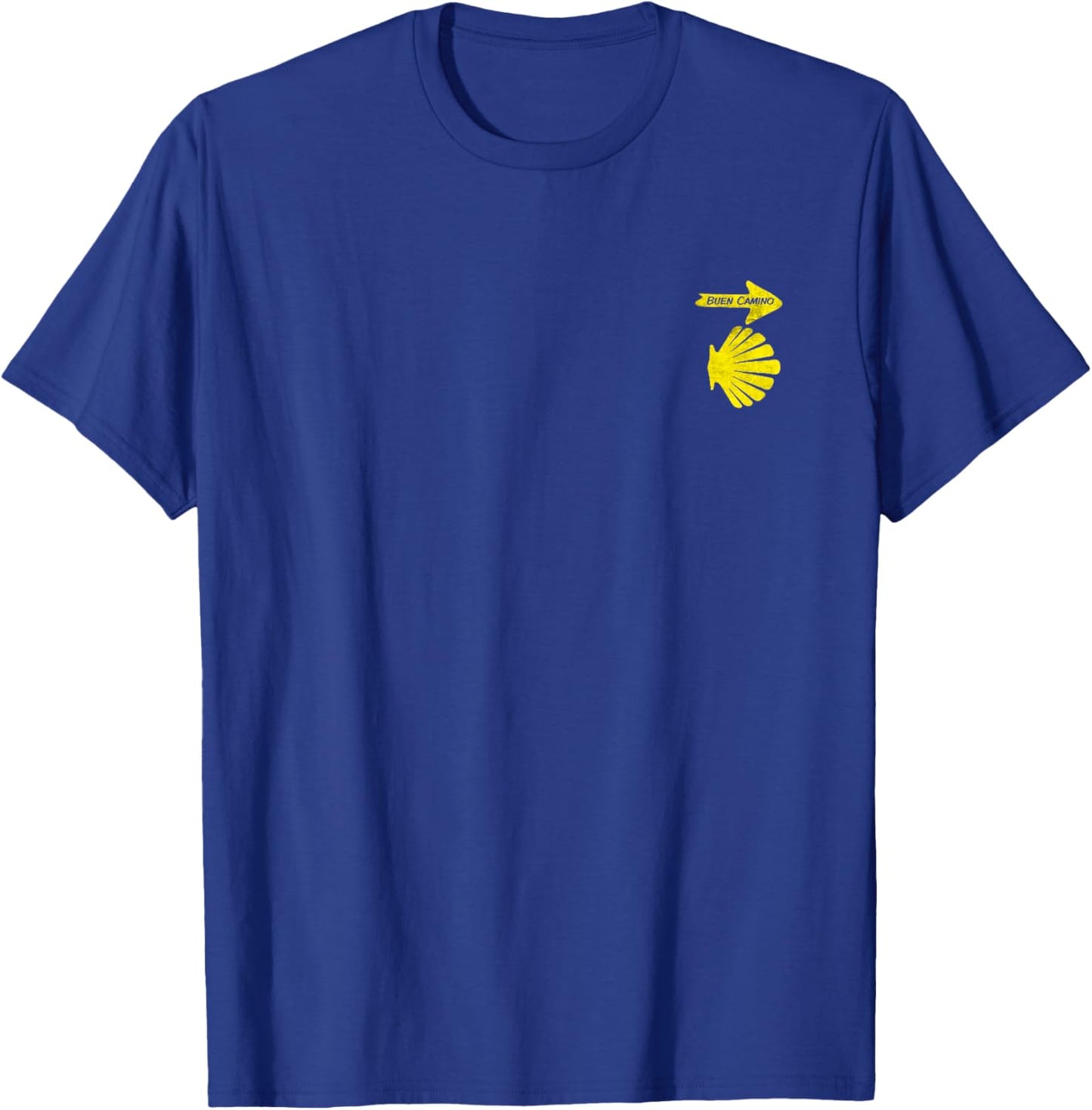 Buen Camino Shell Symbol of Pilgriming of Camino de Santiago T-Shirt - T-Shirt | Royal