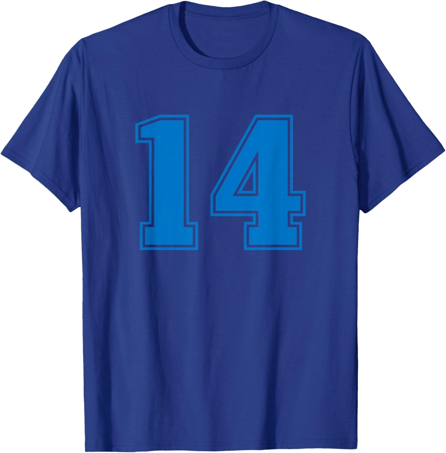 Blue Sports Team Number #14 T-Shirt - T-Shirt | Royal
