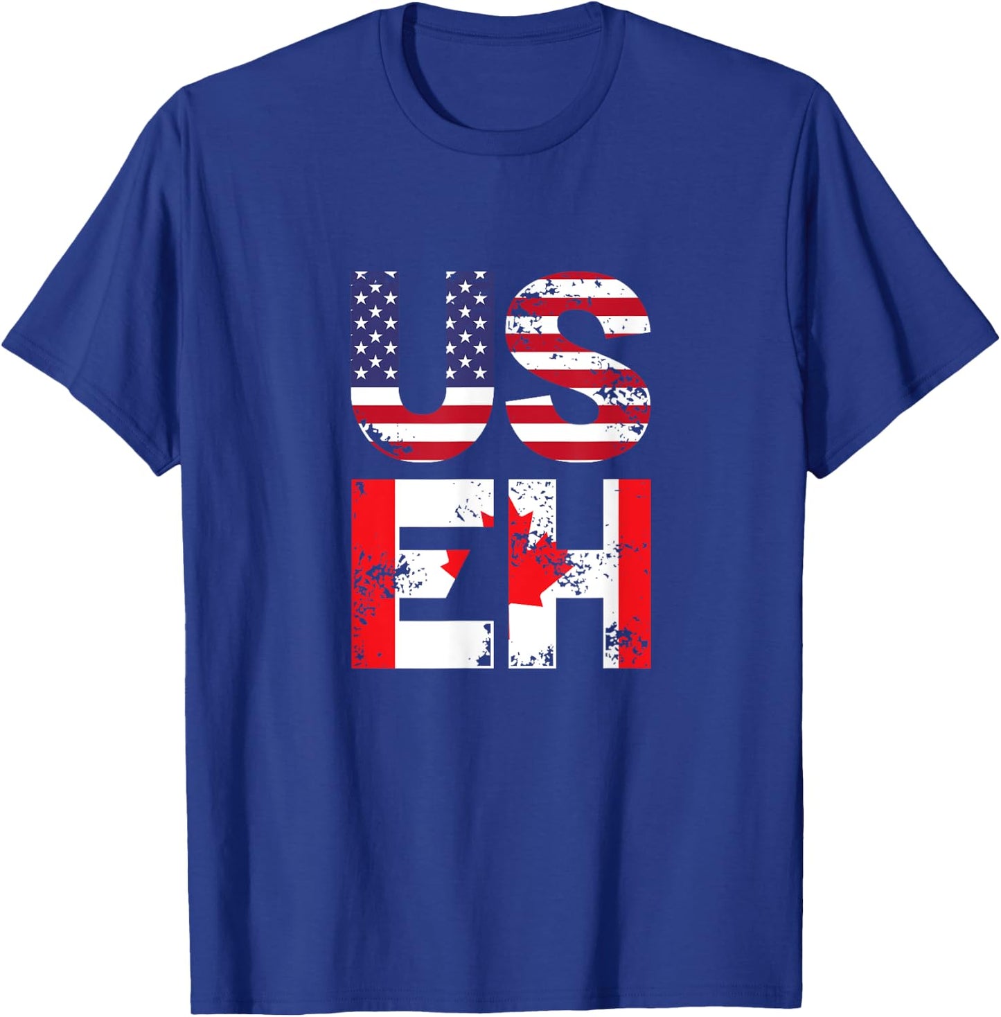 US EH Funny Canada American Flag T-Shirt - T-Shirt | Royal