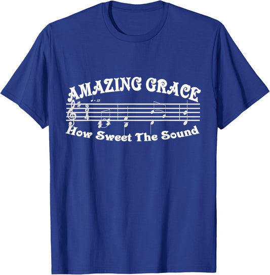 Amazing Grace with music notes T-Shirt - T-Shirt | Royal