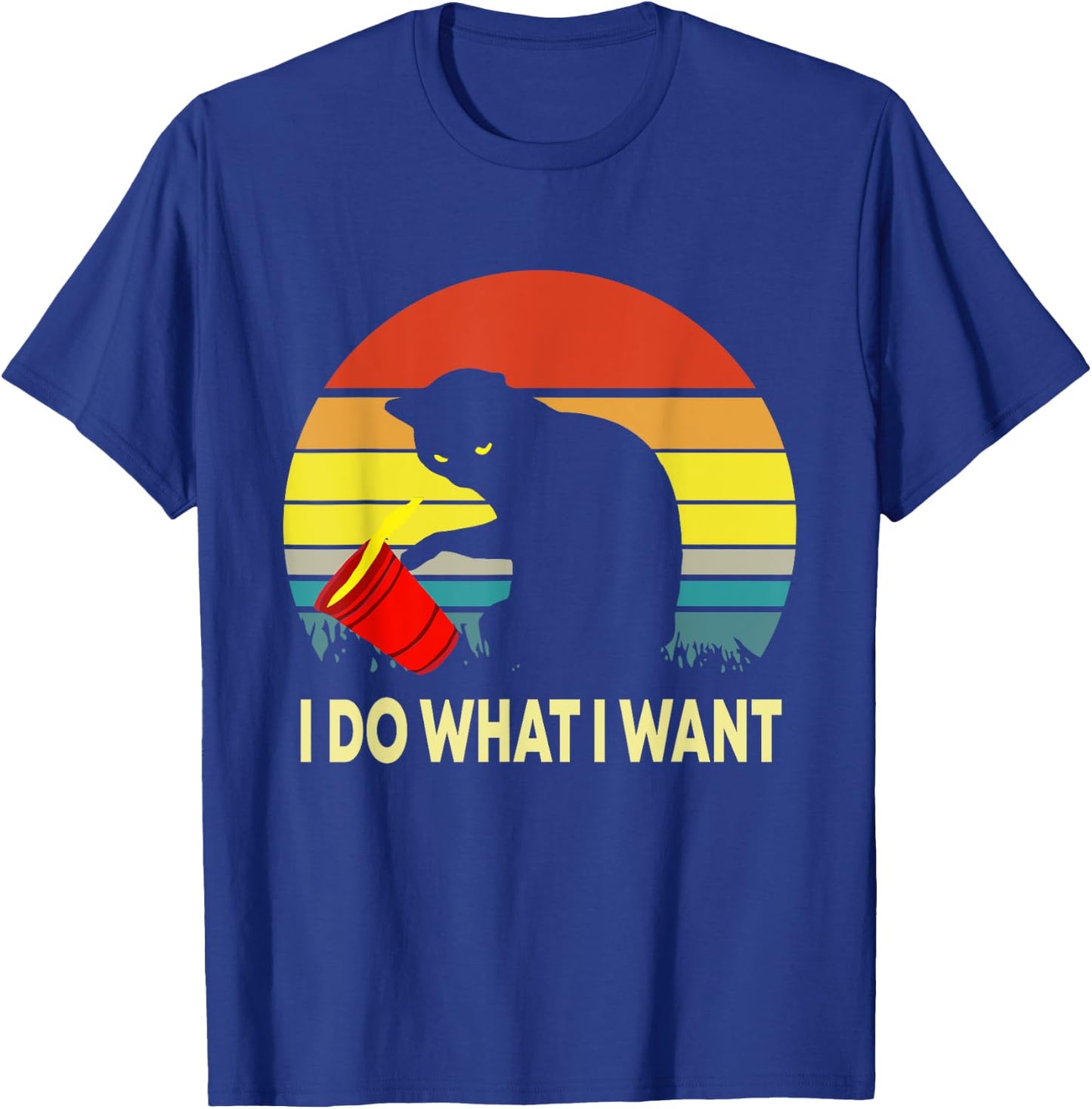 Vintage Sunset I Do What I Want Cat Men Women Kids T-Shirt - T-Shirt | Royal
