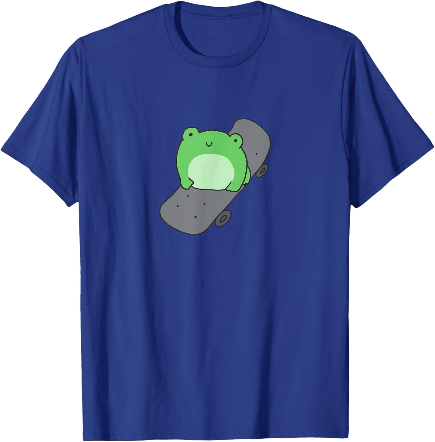 Cute Frog and Skateboard Kawaii Aesthetic Frog T-Shirt - T-Shirt | Royal