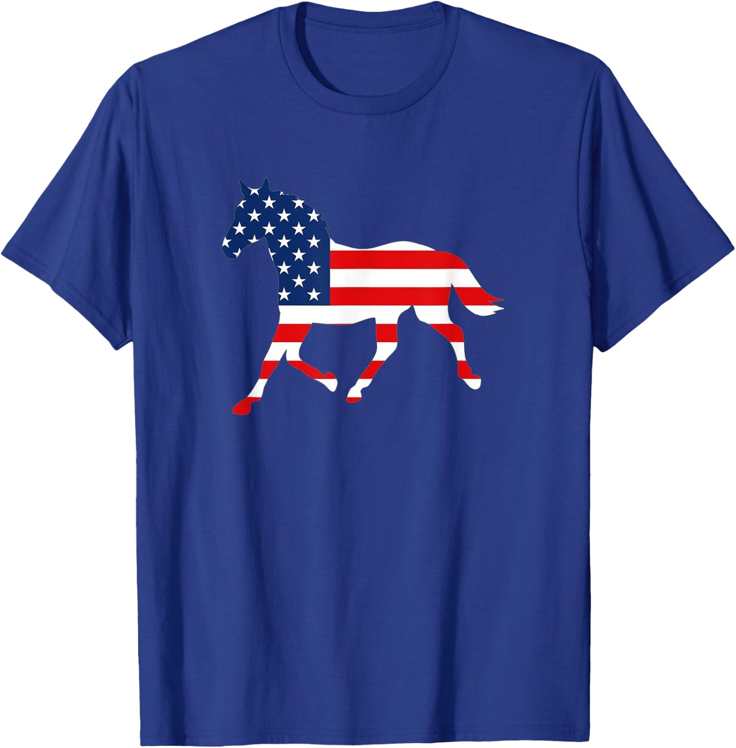American Patriotic Horse USA Flag July 4th Gift Equestrian T-Shirt - T-Shirt | Royal