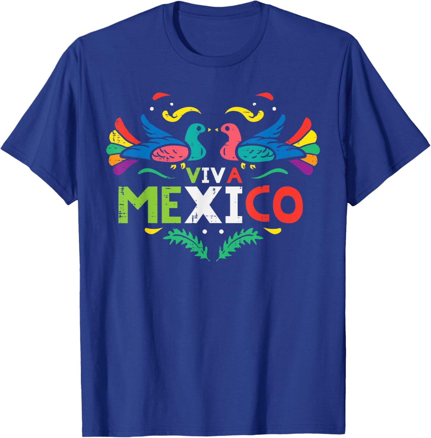 Viva Mexico Otomi Bird Mexican Independence Girls Kids Women T-Shirt - T-Shirt | Royal