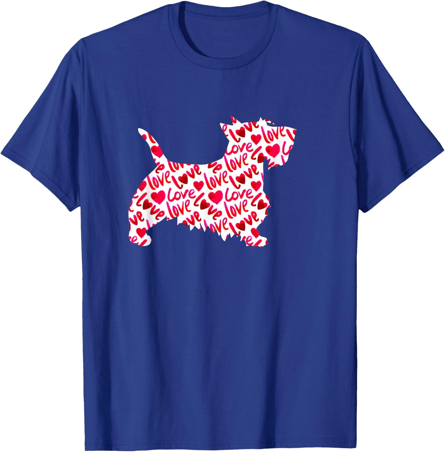 Scottie Scottish Terrier Heart Dog Valentine's Day T-Shirt - T-Shirt | Royal