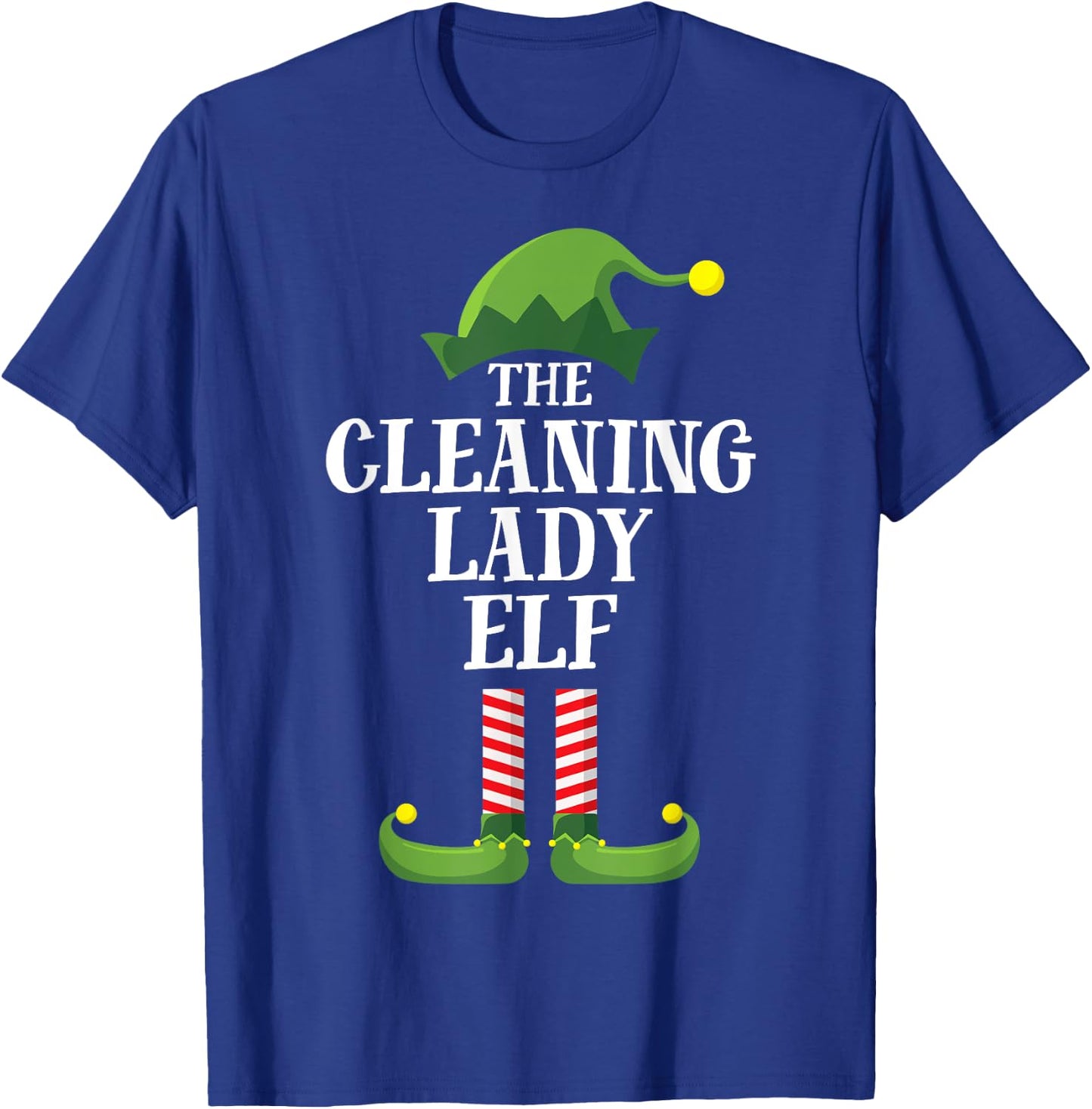 Cleaning Lady Elf Matching Family Group Christmas Party PJ T-Shirt - T-Shirt | Royal