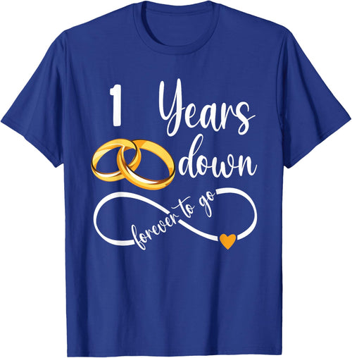 1 Year Down Forever To Go Couple 1st Wedding Anniversary