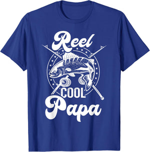 Reel cool papa fishing grandpa for fathers day birthday T-Shirt - T-Shirt | Royal