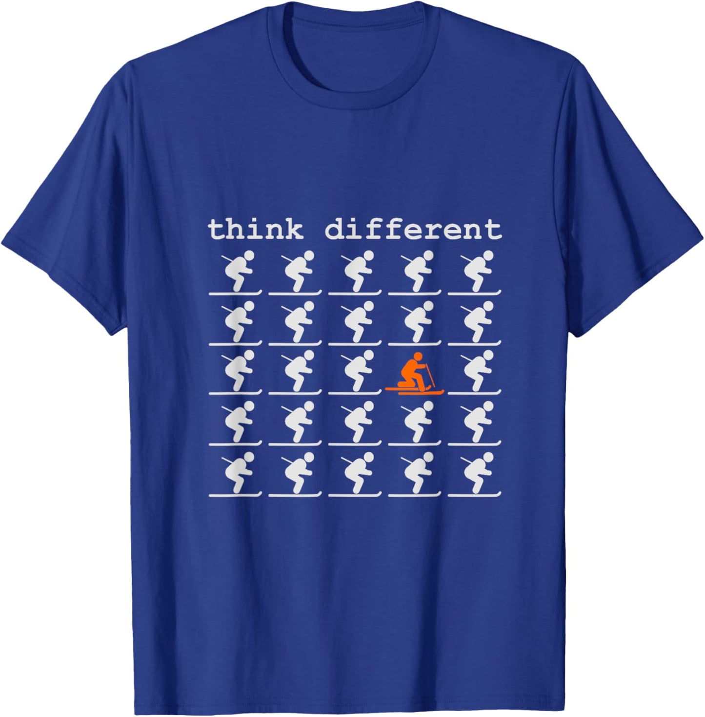 Telemark Skiing Free your Heel - Think Different Ski T-Shirt - T-Shirt | Royal