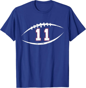 11 Number Vintage Football Player 11 Lucky Number Birthday T-Shirt - T-Shirt | Royal