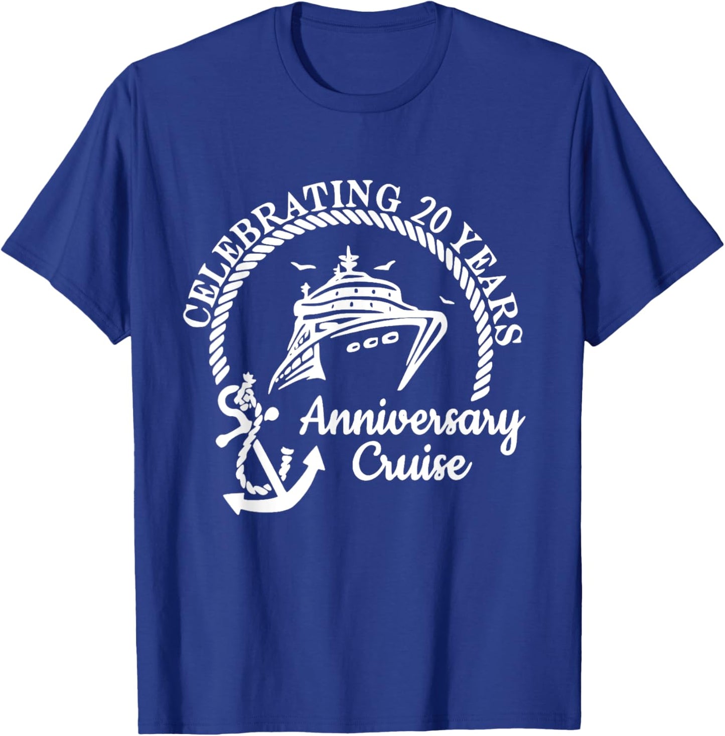 Celebrating 20th Marriage Wedding Anniversary Cruise Couple T-Shirt - T-Shirt | Royal