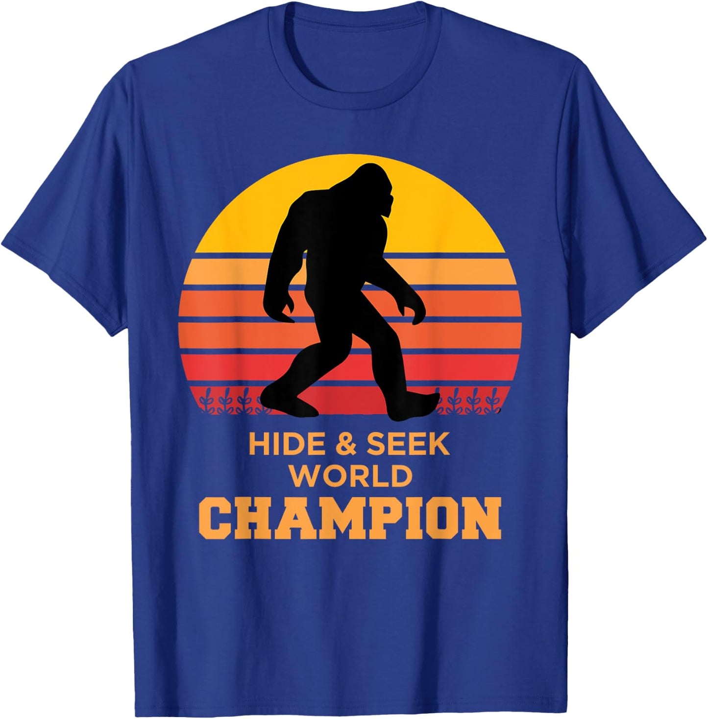 Big Foot T Shirt & Men Hide & Seek World Champion T-Shirt - T-Shirt | Royal