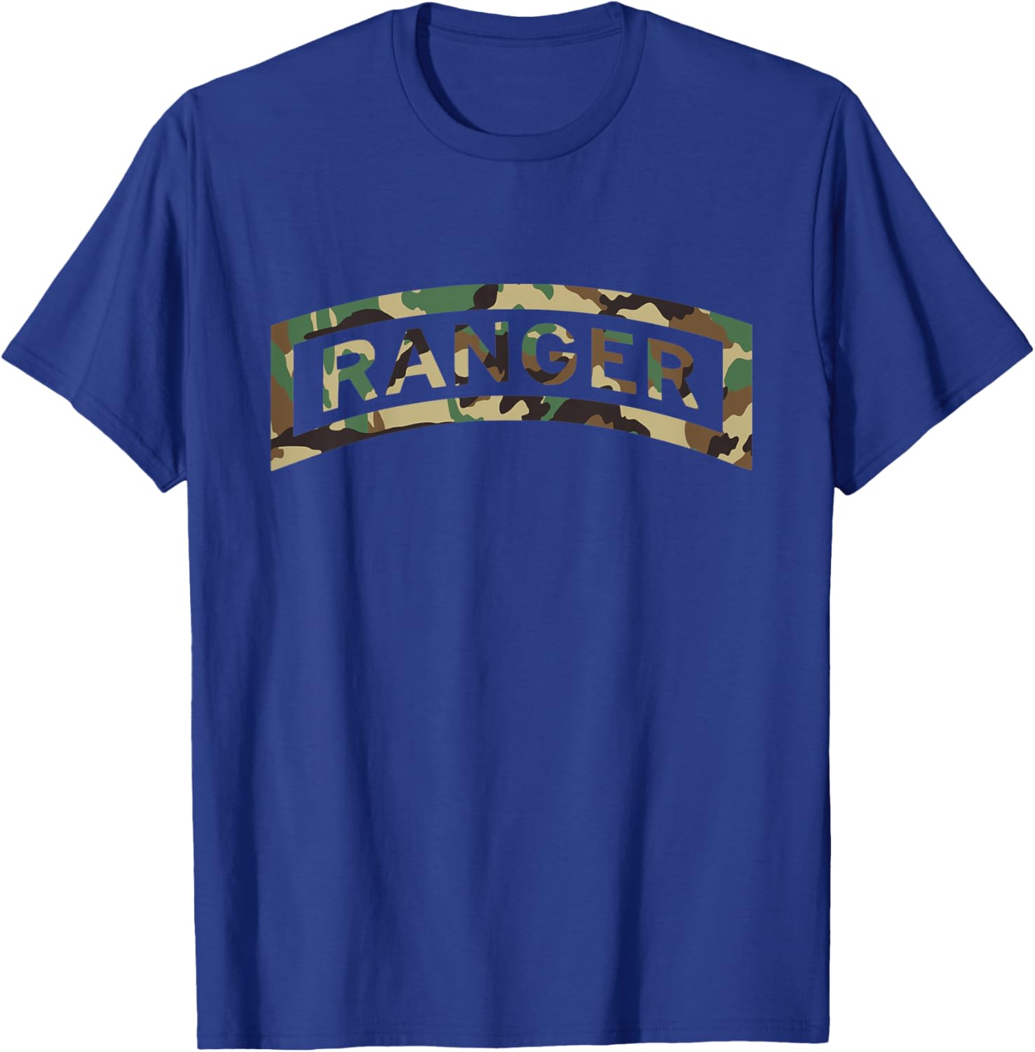Kids Camo US Army Ranger Tab for Boys, Girls, Sons, and Daughters T-Shirt - T-Shirt | Royal